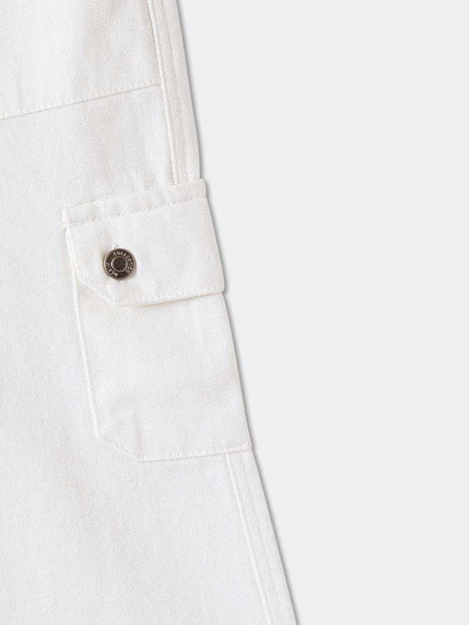 Solid Cargo Pants with Button Closure image number 3