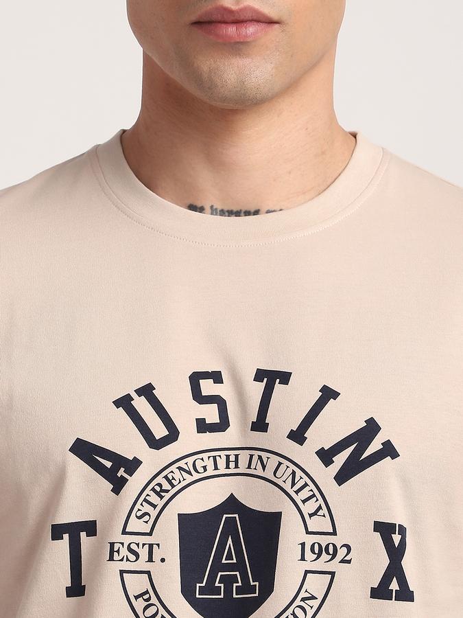 Men Cotton Regular Fit Crew Neck Graphic T-shirt