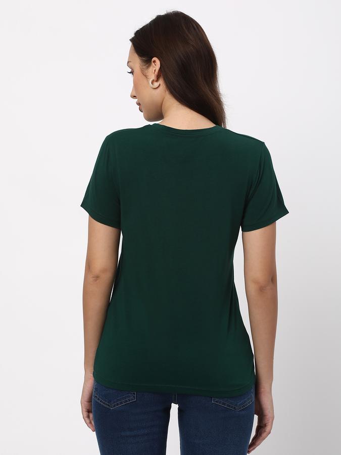 Women Cotton Regular Fit Crew Neck Solid T-shirt
