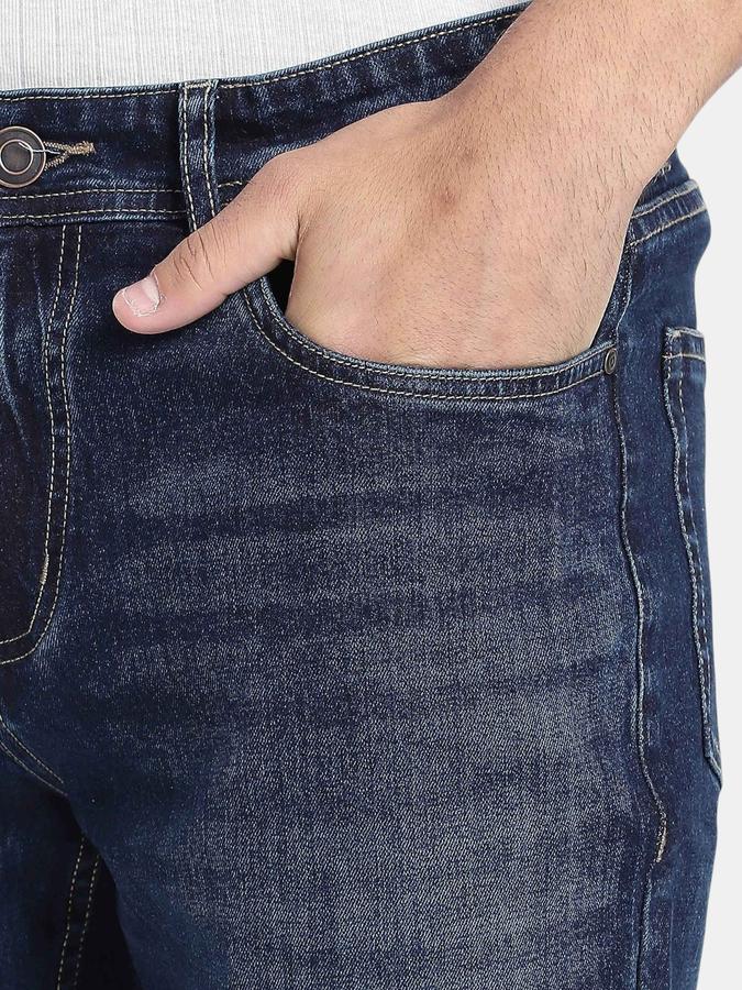 R&B Navy Blue Tapered Fit Men Mid Rise Jeans