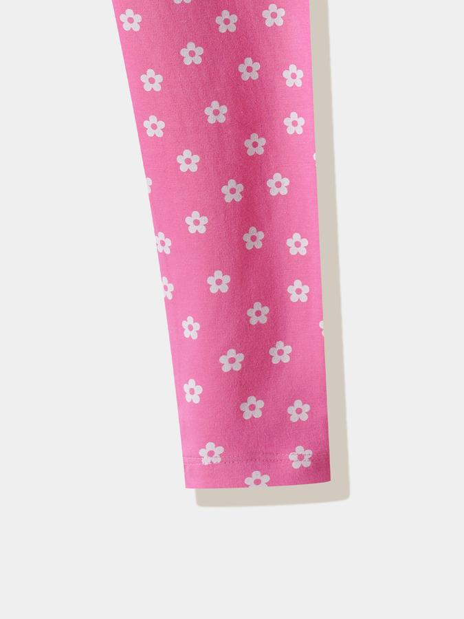 Girls Cotton Skinny Fit Elastic Waist Printed Leggings