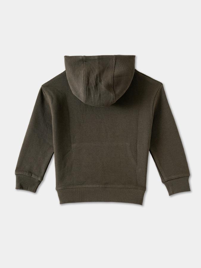 Boys Cotton Relaxed Fit Hooded Textured Hoodie