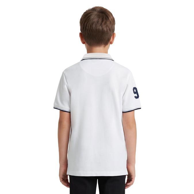 R&B Boy White Cotton Printed Polo Collar T-Shirt