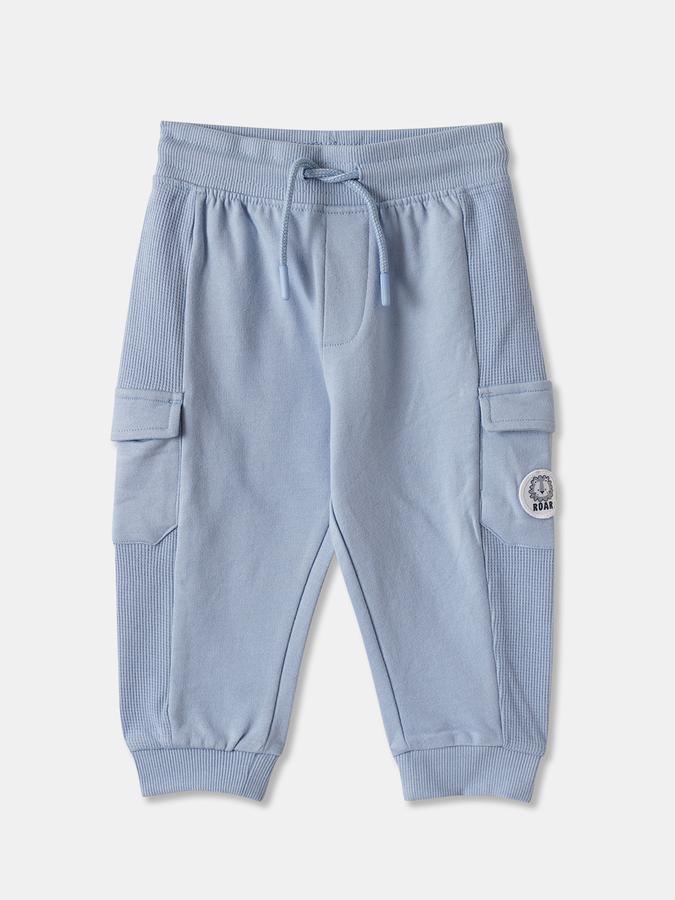 Boys Cotton Colorblock Sweatshirt And Drawstring Trousers Set