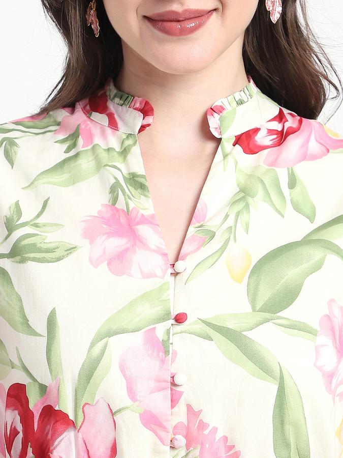 Women Cotton A-Line Midi Floral Dress