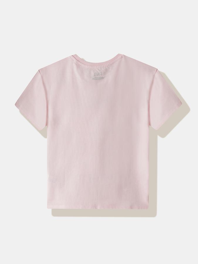 Girls Cotton Regular Fit Crew Neck Graphic T-shirt