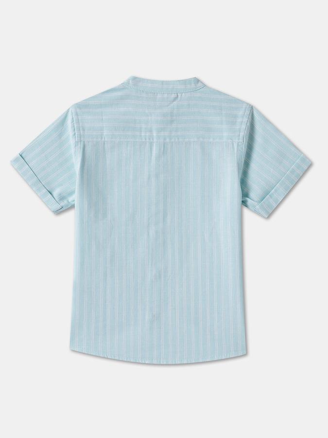 Boys Cotton Regular Fit Short Sleeve Striped Shirt