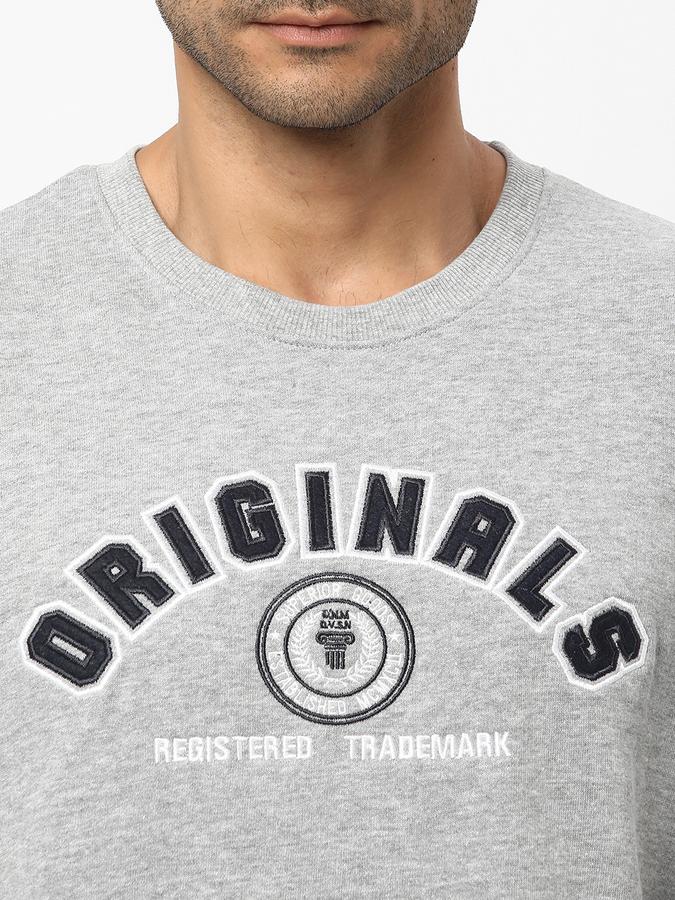 Men Cotton Regular Fit Crew Neck Graphic Sweatshirt