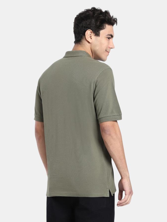 R&B Olive Solid Men Short Sleeve Polo T-shirt