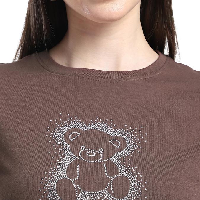 Women Cotton Regular Fit Round Neck Graphic T-shirt