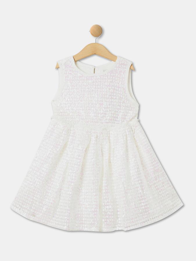 R&B Girls White Partywear Dresses