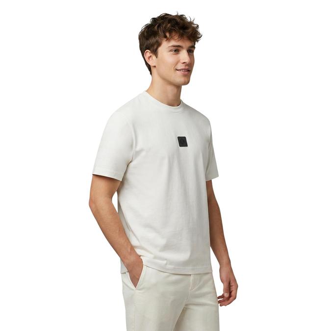 R&B Men White Cotton Printed Round Neck T-Shirt