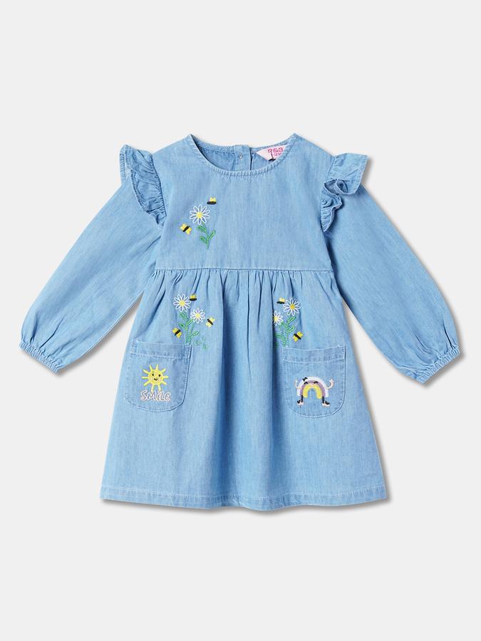 Girls Embroidered Fit & Flare Dress image number 0