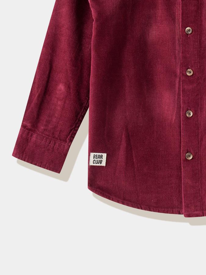 Boys Corduroy Regular Fit Long Sleeve Solid Shirt