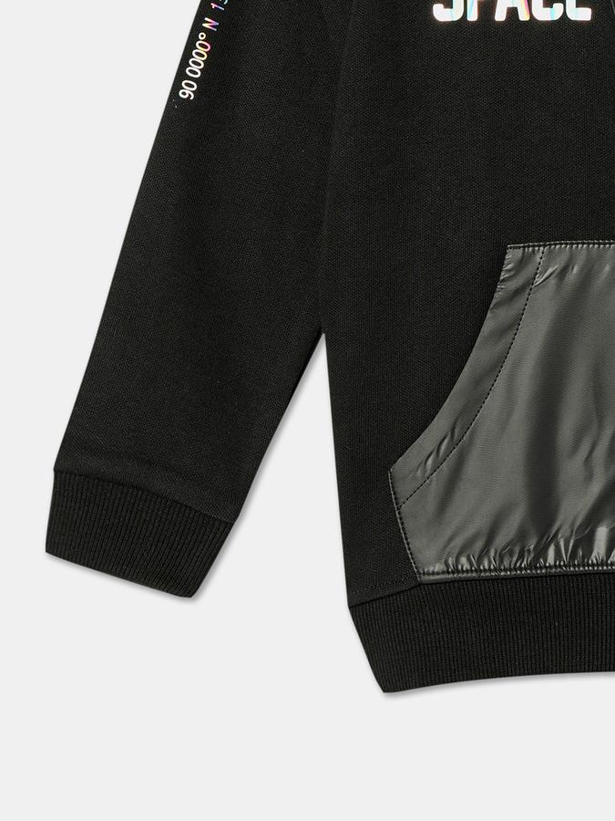 R&B Boys' Black Printed Sweatshirt
