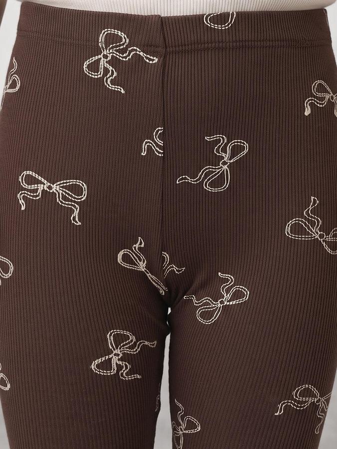 R&B Girls Multi Bow Print Elasticated waist Pack of 2 Leggings