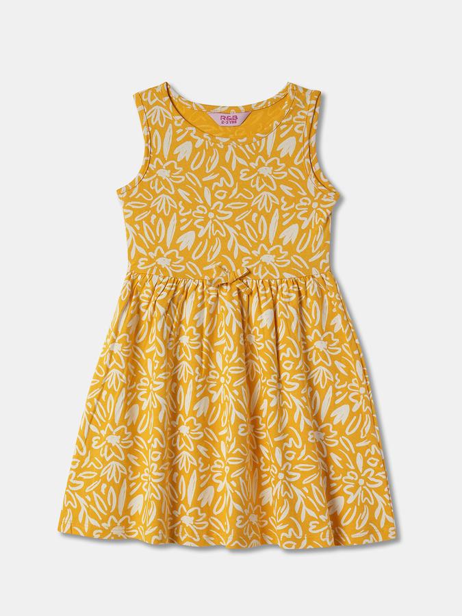Girls Floral Print Fit & Flare Dress image number 0