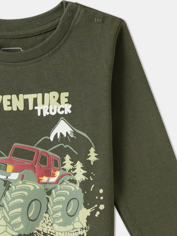 Boys Cotton Regular Fit Crew Neck Graphic T-shirt