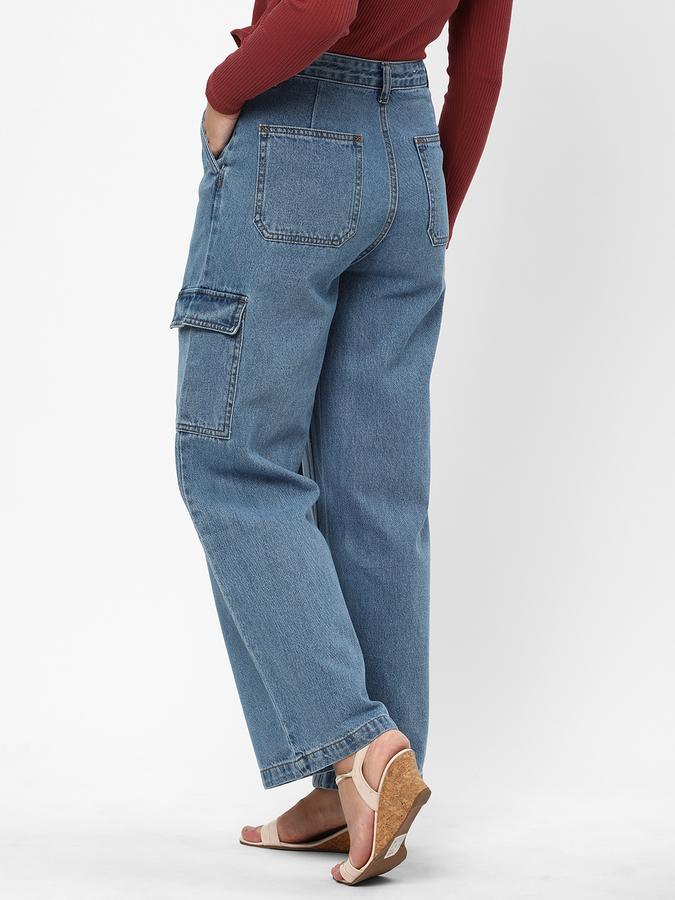 R&B Women's Cargo Wide Leg Jeans image number 2