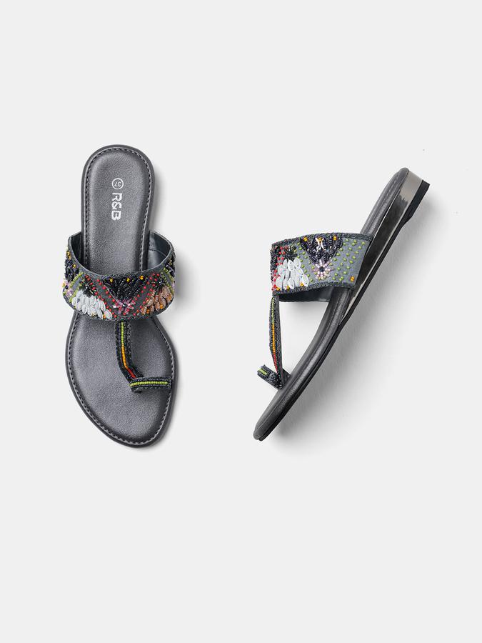 R&B Women Grey Flat Sandals image number 0