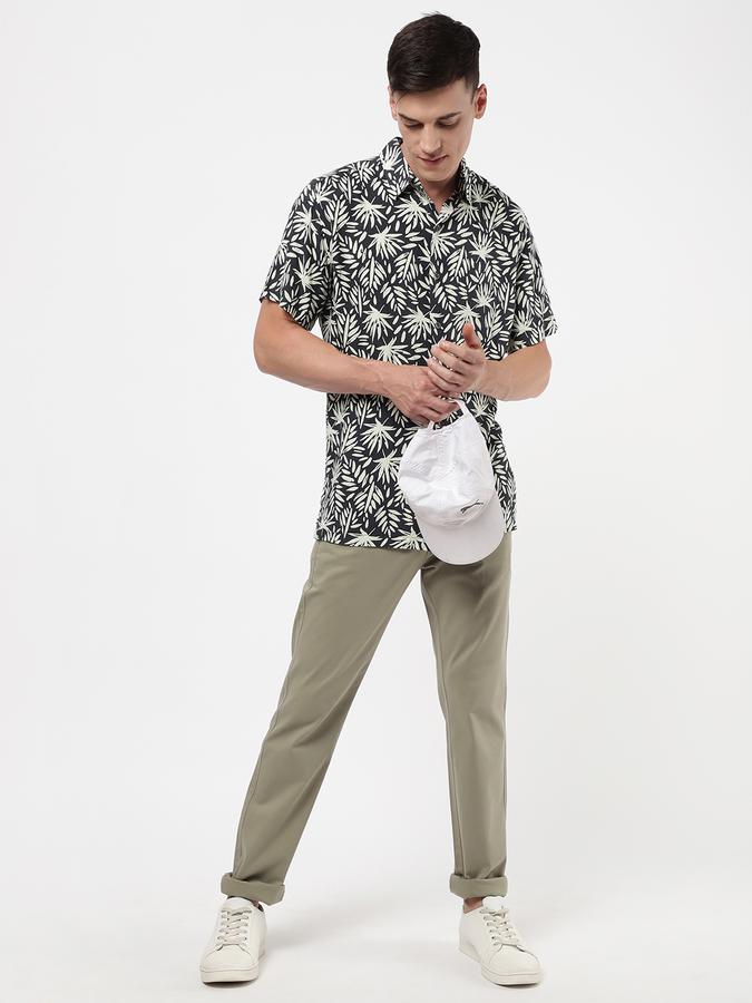 R&B Men Olive Casual Trousers image number 1