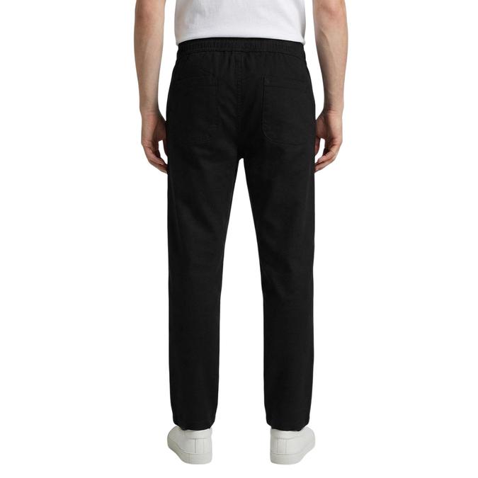 R&B Black Solid Men Regular Fit Trousers