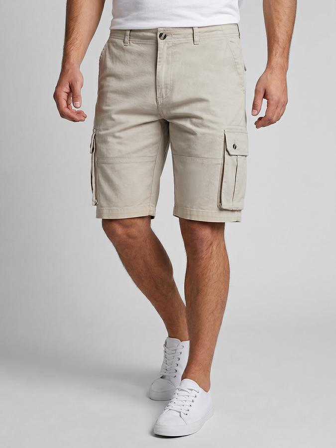 R&B Off White Men Knee Length Mid-Rise Relaxed Fit Shorts