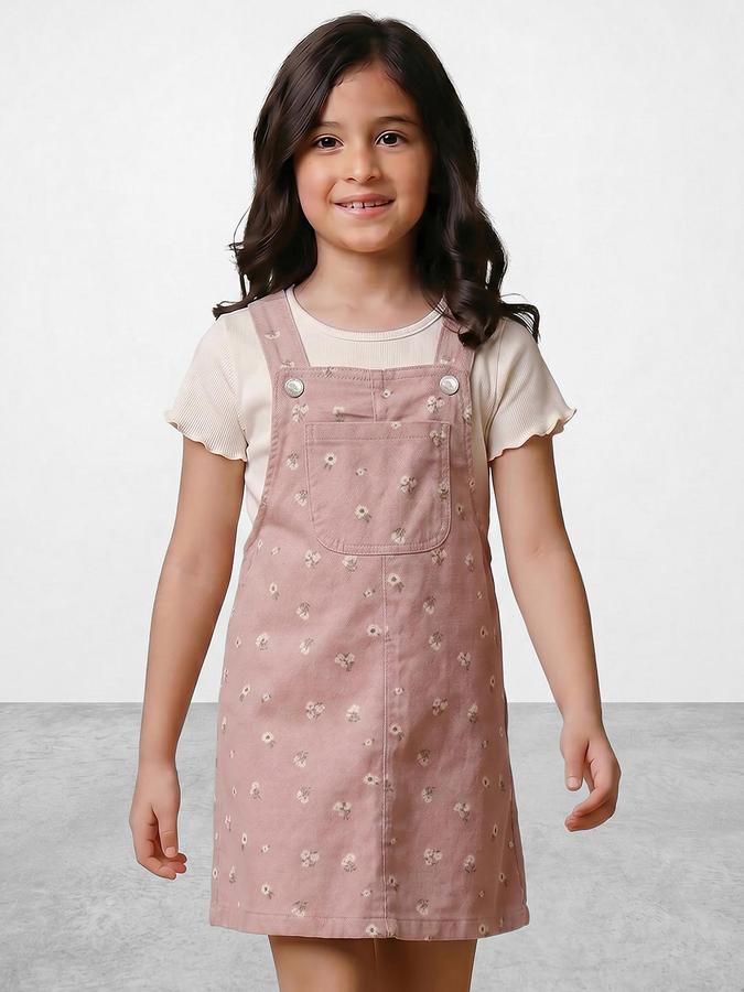 R&B Pink Cotton Girl Dungarees
