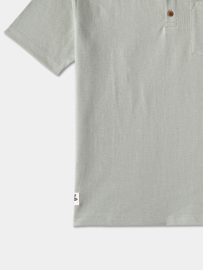 Boys Regular Fit Short Sleeve Henley Neck T-Shirt