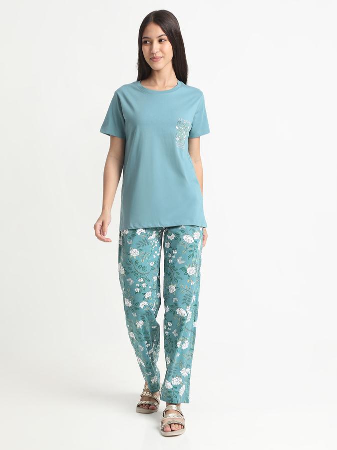 Women Cotton Relaxed Fit Drawstring Printed Pajama Pants