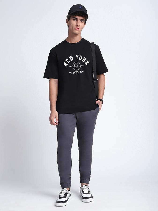 Men Cotton Relaxed Fit Crew Neck Graphic T-shirt