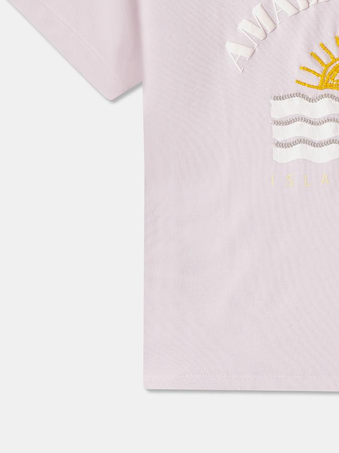 Embroidered T-Shirt With Crew Neck and Short Sleeves image number 3