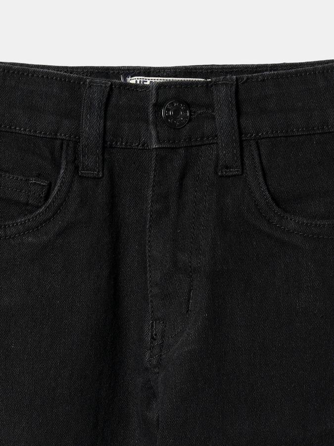 Boys Cotton Blend Relaxed Fit Button Waist Clean Look Jeans