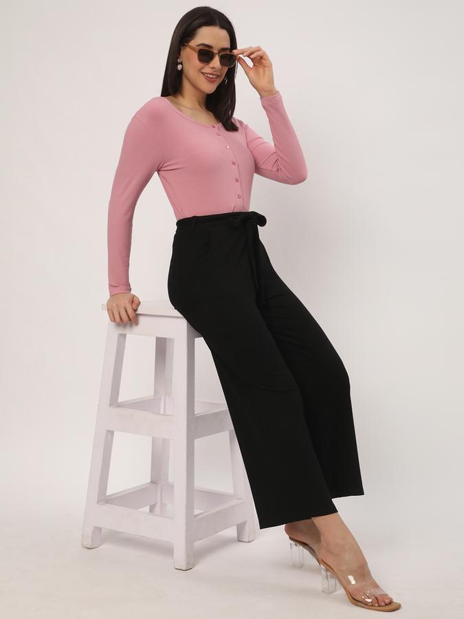 Women Relaxed Fit Flat-Front Pants image number 1