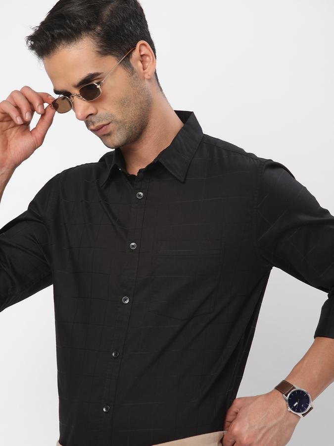 R&B Men Black Casual Shirts