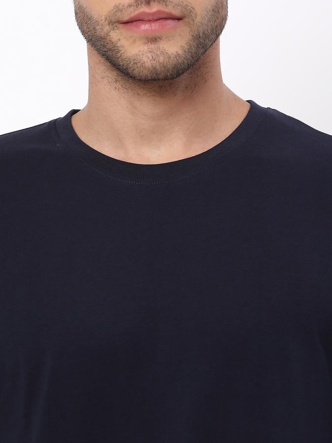 Men Cotton Regular Fit Crew Neck Solid Shirt