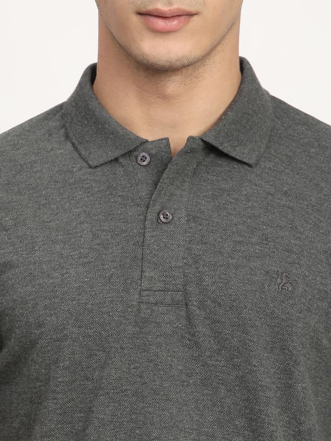 Men Polycotton Regular Fit Polo Neck Solid T-shirt