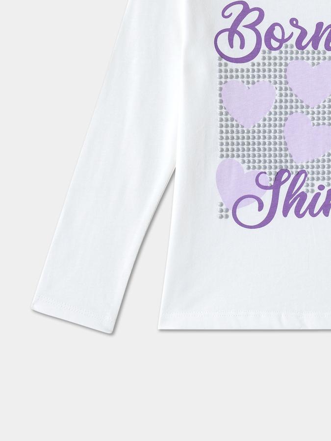 Girls Cotton Regular Fit Crew Neck Graphic T-shirt