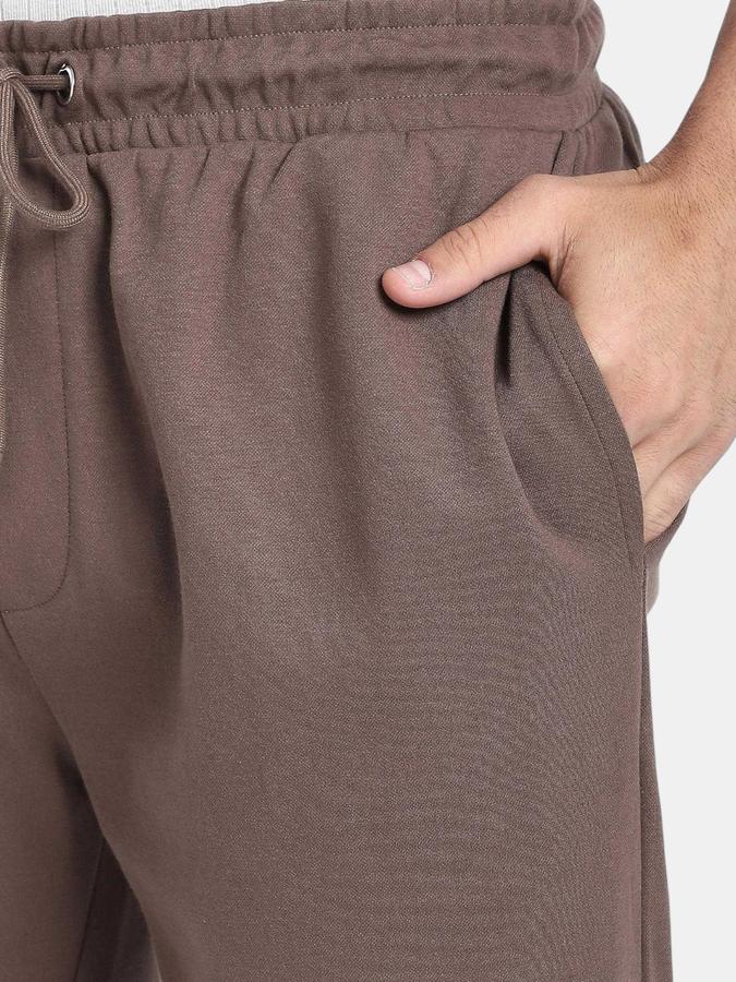 R&B Brown Regular Fit Men Mid Rise Trouser