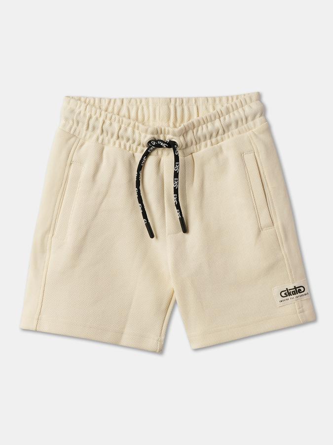 Boys Cotton Regular Fit Drawstring Waist Clean Hem Shorts