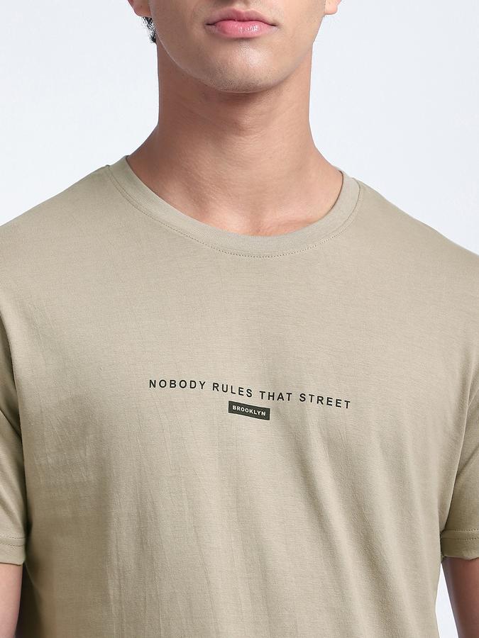 Men Cotton Regular Fit Crew Neck Typographic T-shirt