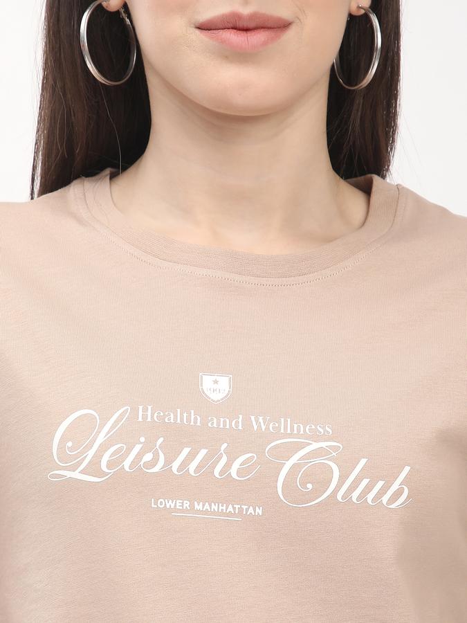 Women Cotton Relaxed Fit Crew Neck Graphic T-shirt