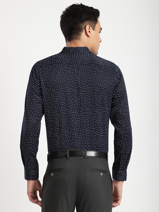 Men Polyester Blend Regular Fit Spread Collar Geometric Shirt