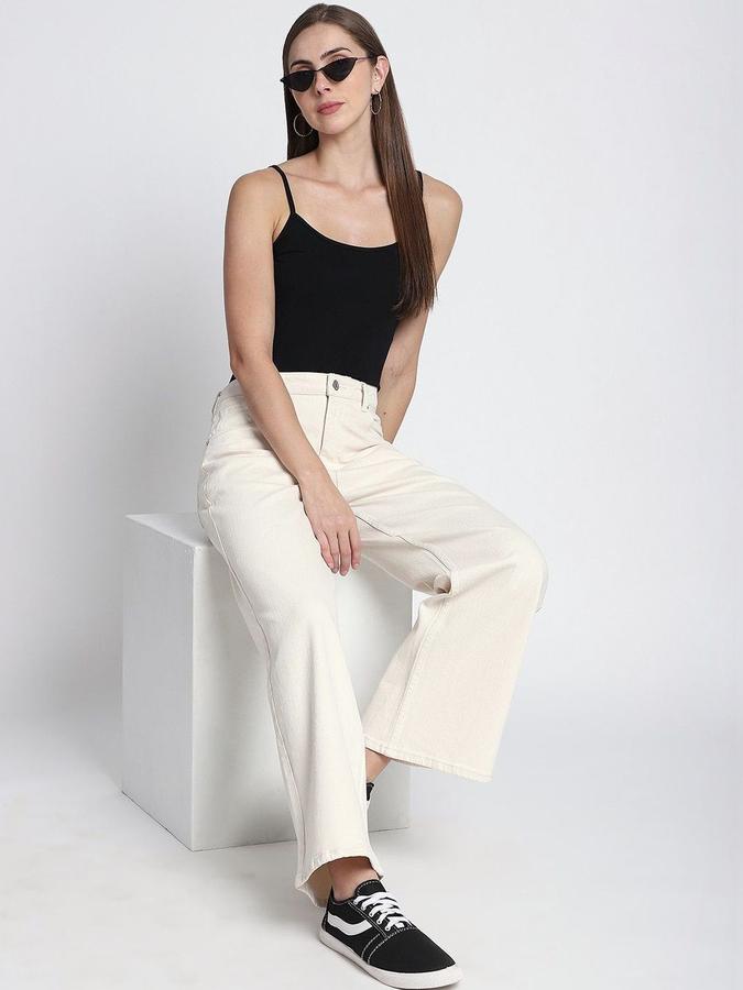 R&B Women Black Solid Shoulder Straps Camisole