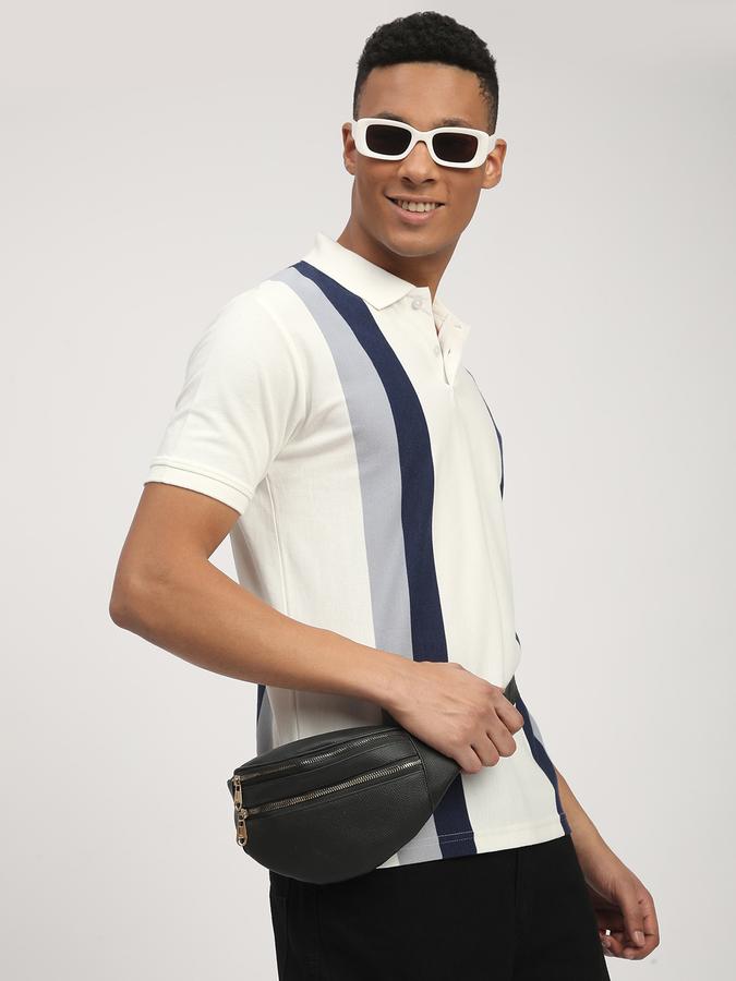 Striped Men Polo Neck T-Shirt 