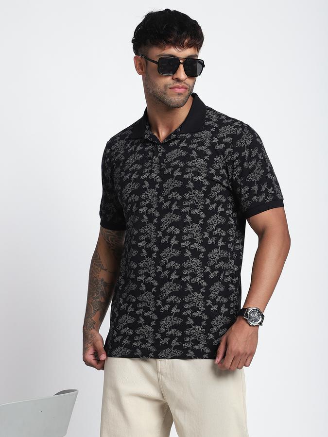 R&B Men's Black Printed T-Shirt