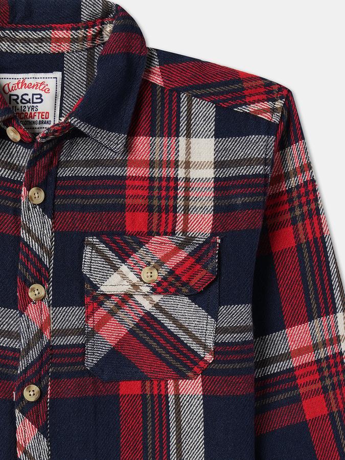 Boys Regular Fit Full Sleeve Button-Down Collar Shirt