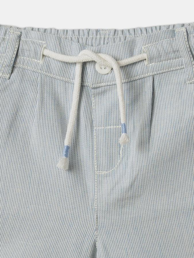 Boys Cotton Relaxed Fit Drawstring Waist Pleated Hem Shorts