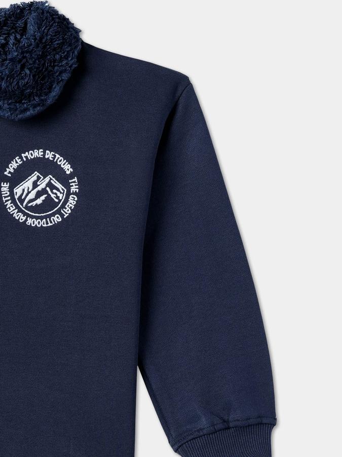 Boys Relaxed Fit Full Sleeve Polo Collar SweaT-Shirt