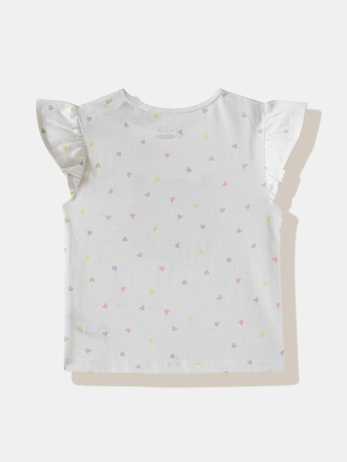 Girls Cotton Regular Fit Crew Neck Graphic T-shirt